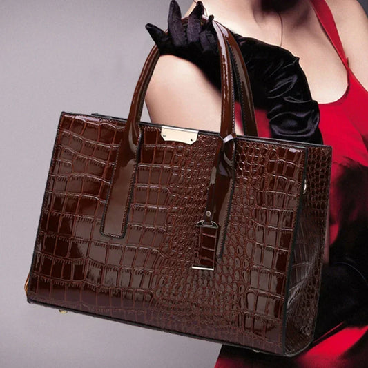 Crocodile Print Women Handbags and Purse Casual